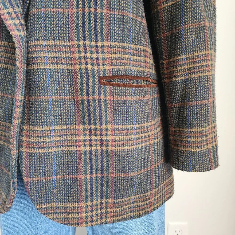 Vintage Plaid Blazer Size: 14P - Picture 11 of 16